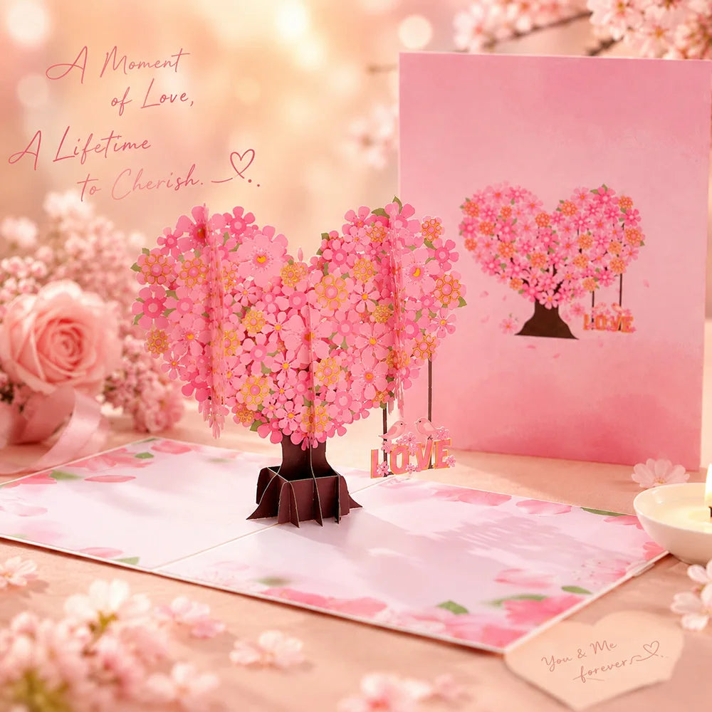 3D Pop Up Flower Greeting Cards or Wedding Card or Anniversary, Thanksgiving, Valentines Day, Birthday, Gift, Thank You Cards, or Handmade Cards