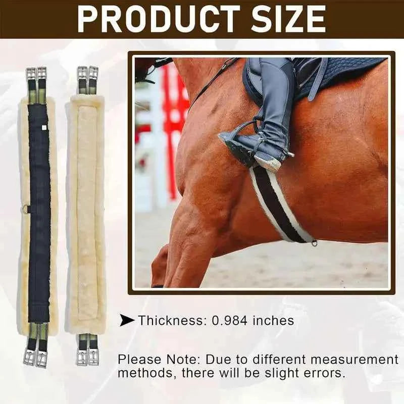 Horses Fleece Girth. Horse Cinch Fleece Elastic Stainless Steel English Girth. Heavy Duty & Breathable