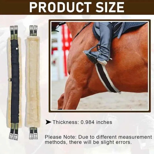 Horses Fleece Girth. Horse Cinch Fleece Elastic Stainless Steel English Girth. Heavy Duty & Breathable