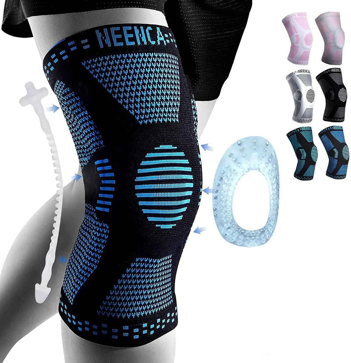 NEENCA Copper Knee Brace Knee Support with Patella. Gel Pad &Side Stabilizers for Knee Pain. Sport, Arthritis, ACL  and Joint Pain Relief