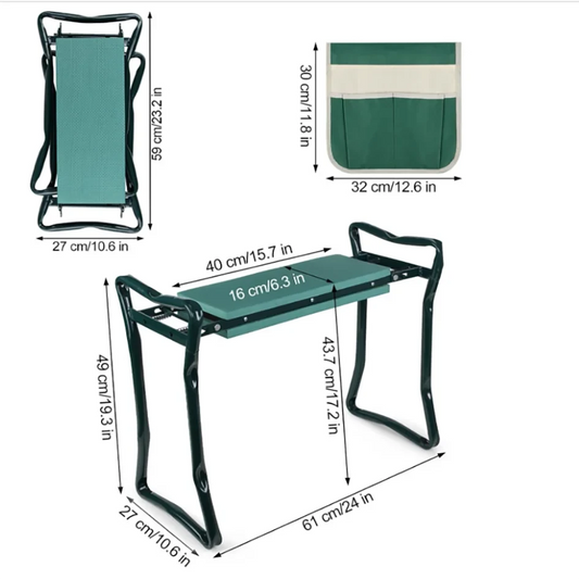 Garden Kneeler and Seat,  Folding Garden Bench. Portable with Foam EVA Kneeling