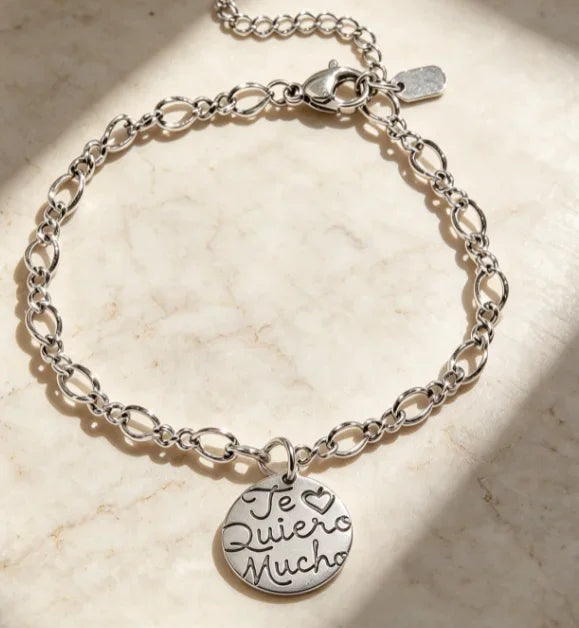 S925 Sterling Silver Vintage Oxidized Charm Bracelet for Women, Sunflower, Texas Map, Spicy Chili, Heart, Rabbit, & Cross  Enamel Charms, Retro Fashion Silver Jewelry, Ideal Gift for Ladies