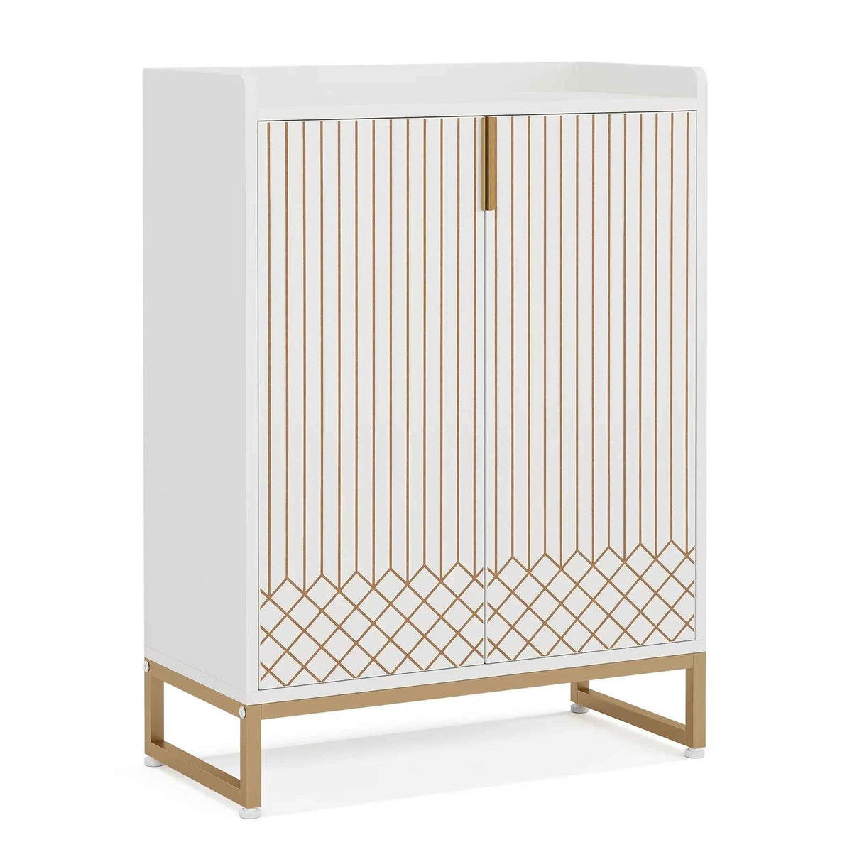 Tribesigns  Cabinets with Doors, 5-Tier Rack, Wood Storage Cabinet.