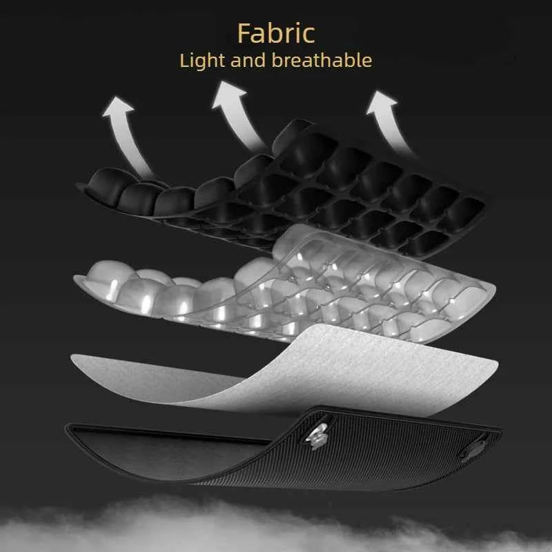 Adjustable Press-to-Inflate Seat Cushion | Pressure Relief for Office, Car & Airplane, Fabric Breathable & Anti-Slip,
