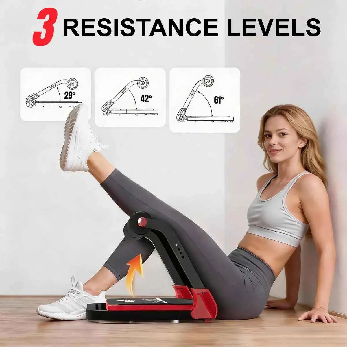RELIFE Abdominal Trainer.  Foldable & 3 Resistance Levels. Sit-up Ab Workout Machine