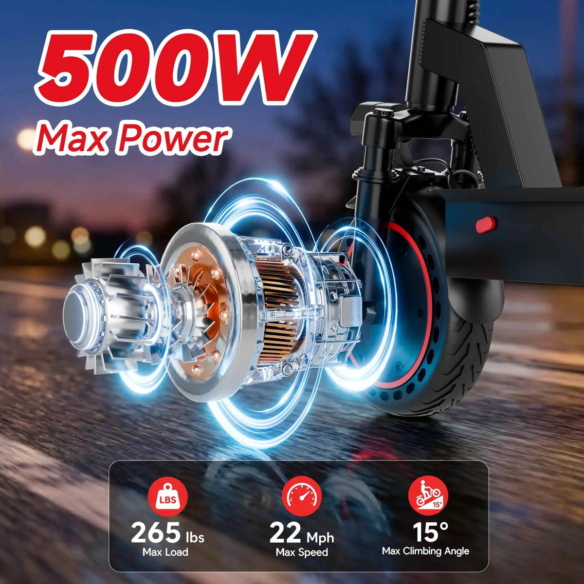 2026 New 500W 10inch Solid Tire Electric Bicycle with Basket, 7.8AH Battery, 22Miles Max Range, 22MPH Max Speed, Dural Shock Absorption, Foldable Adult E-bike