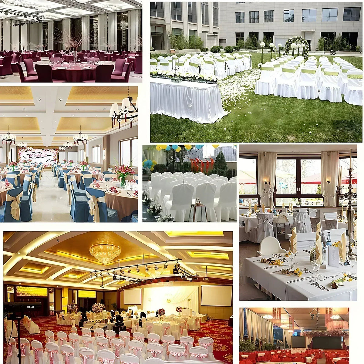 50/100pcs Pleated Skirt Spandex Chair Cover. Hotel Banquet Party Events or Wedding Decoration. Seat Protector Covers.