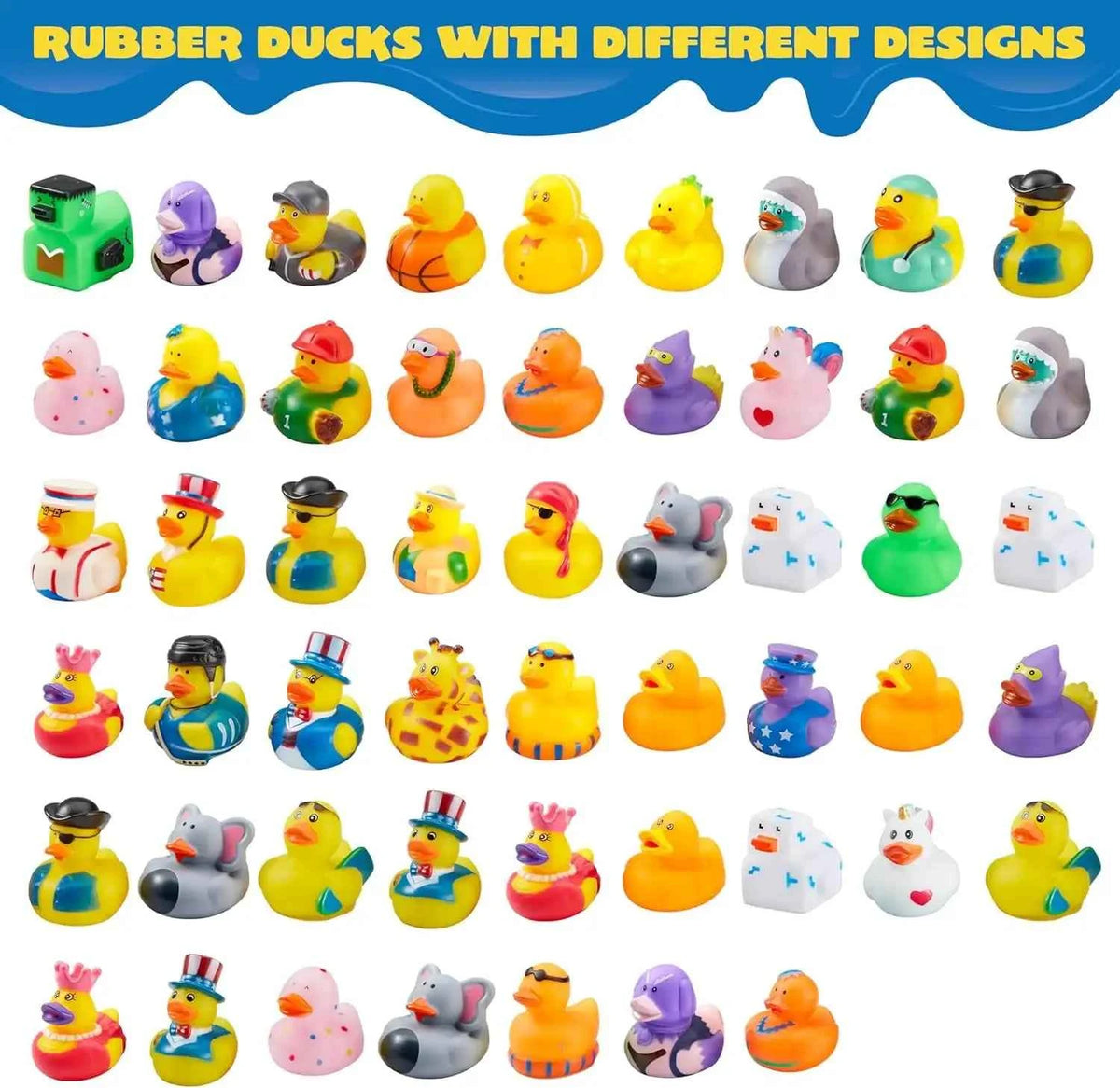 Joyfy Rubber Ducks Random Assortment. Mini Rubber Duckie Toys for Kids.