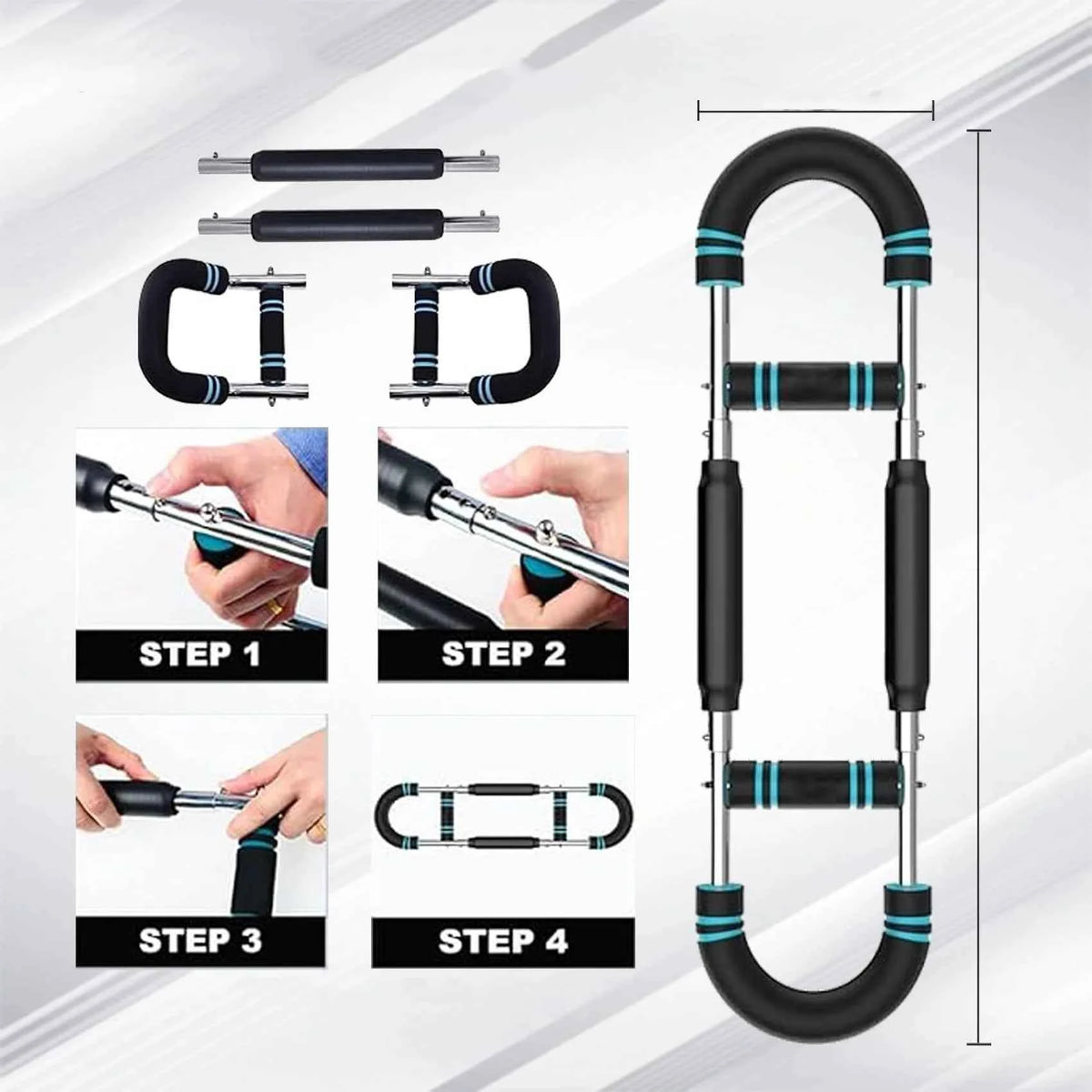 Adjustable and Detachable Arm Trainer With Resistance Bands. Chest Expander. Upper Body Strength Training Equipment