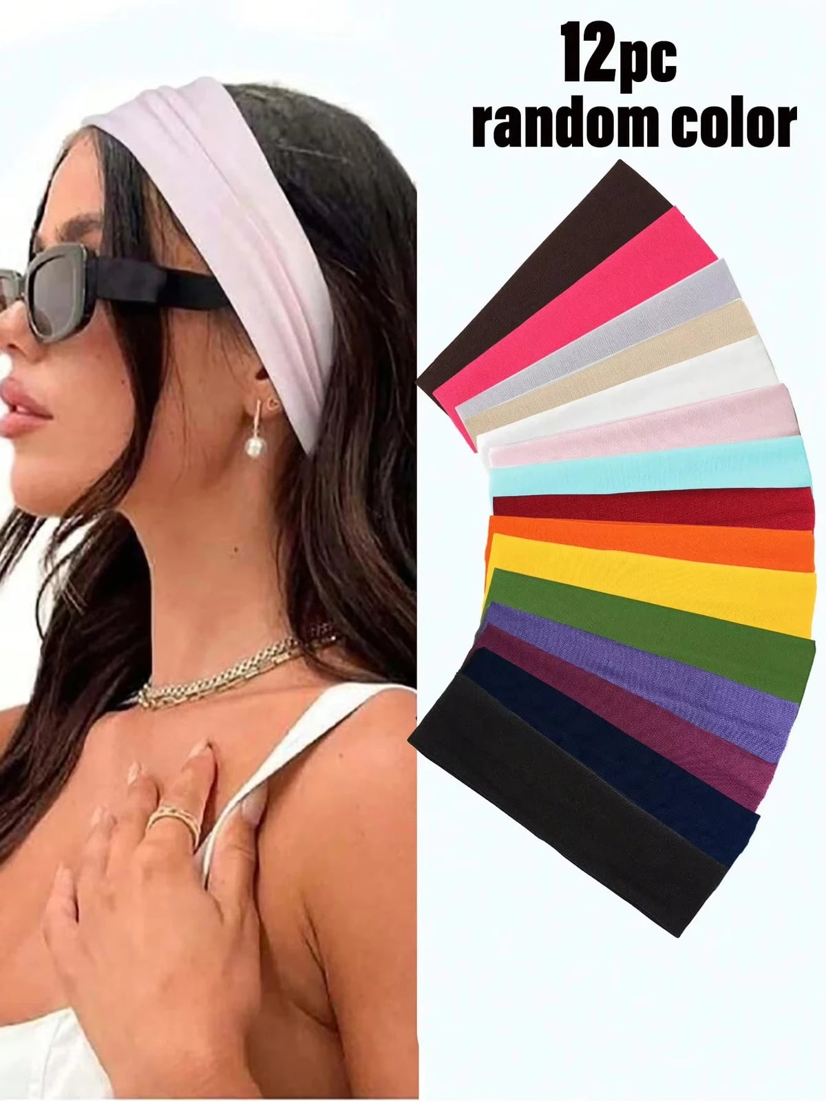Simple Basic Solid Sports Yoga Headband, Elastic Hair Bands, Absorbs  Sweat, Headbands for Men And Women.