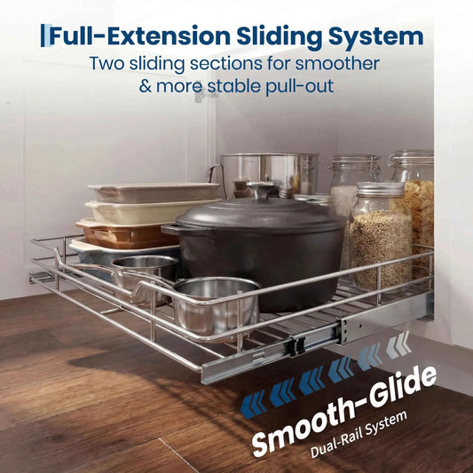 Pull Out Cabinet Organizer, It Is Heavy Duty. With A Full Extension Slide Out.
