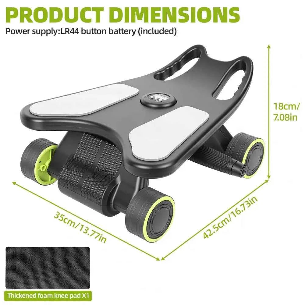 Abdominal Trainer, Smooth Sliding 4-Wheel Abdominal Roller With Elbow Support, Four-Wheel Design. Abdominal Exercise Equipment