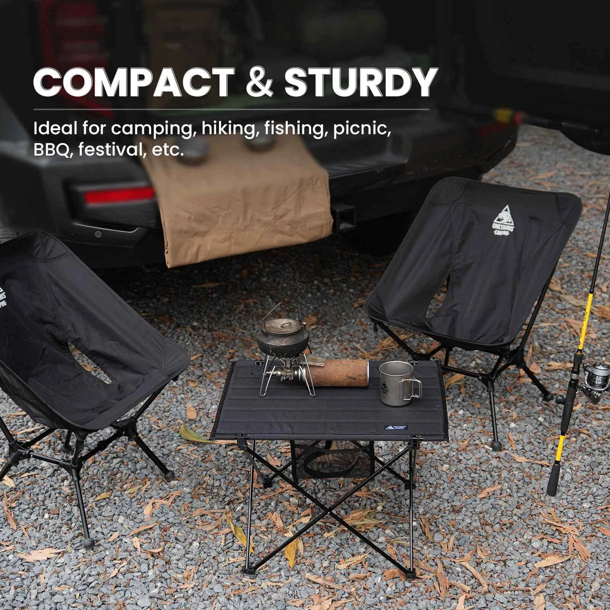 ONETIGRIS Foldable  Lightweight Portable Table, Sturdy & Quick Setup, Holds Up to 66 lbs, Perfect for Camping, Hiking, Backpacking, Picnic, Beach, Travel