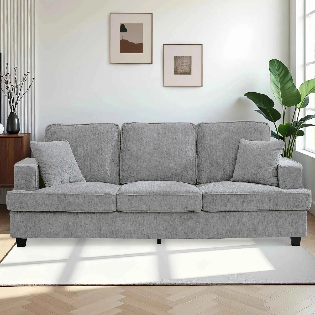 89 inch Cloud Couch Sofa in Chenille with Extra Comfy Soft Seats, Modern 3 Seater Sofas