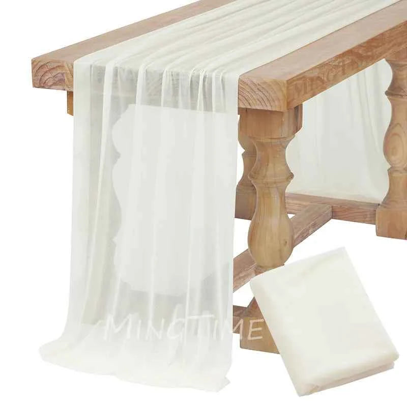 Soft Table Runner, Blush Dust Pink Gauze Rustic, For any Occasion. Dinning Ornament Decoration