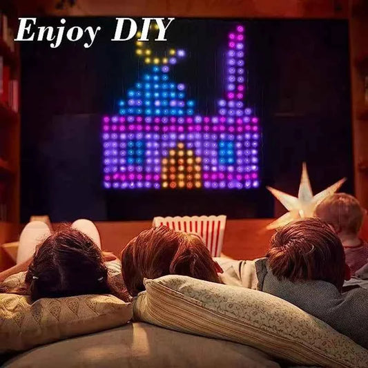 RGB Smart LED Curtain Fairy Lights, APP DIY Programmable Music Sync Dynamic Lighting, Indoor & Outdoor Background Decor for Christmas & Party