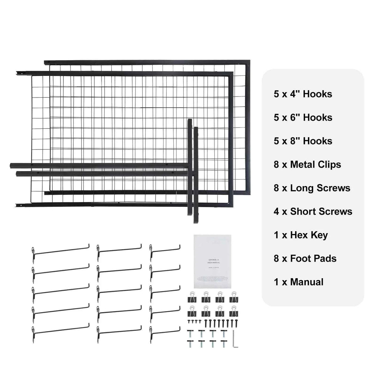Tower Wire Gridwall Display Racks. Double Side  for Art Craft Shows, Retail Shop w/ Hooks And More