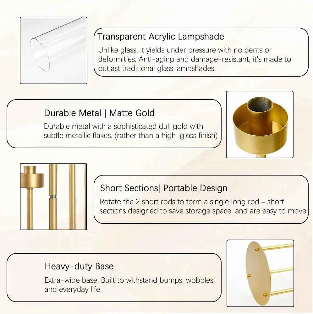 10PCS Gold 3 Arm Candelabra, 34" Tall  Taper Candle Holder Centerpiece for Many Special Events. Metal Candlestick