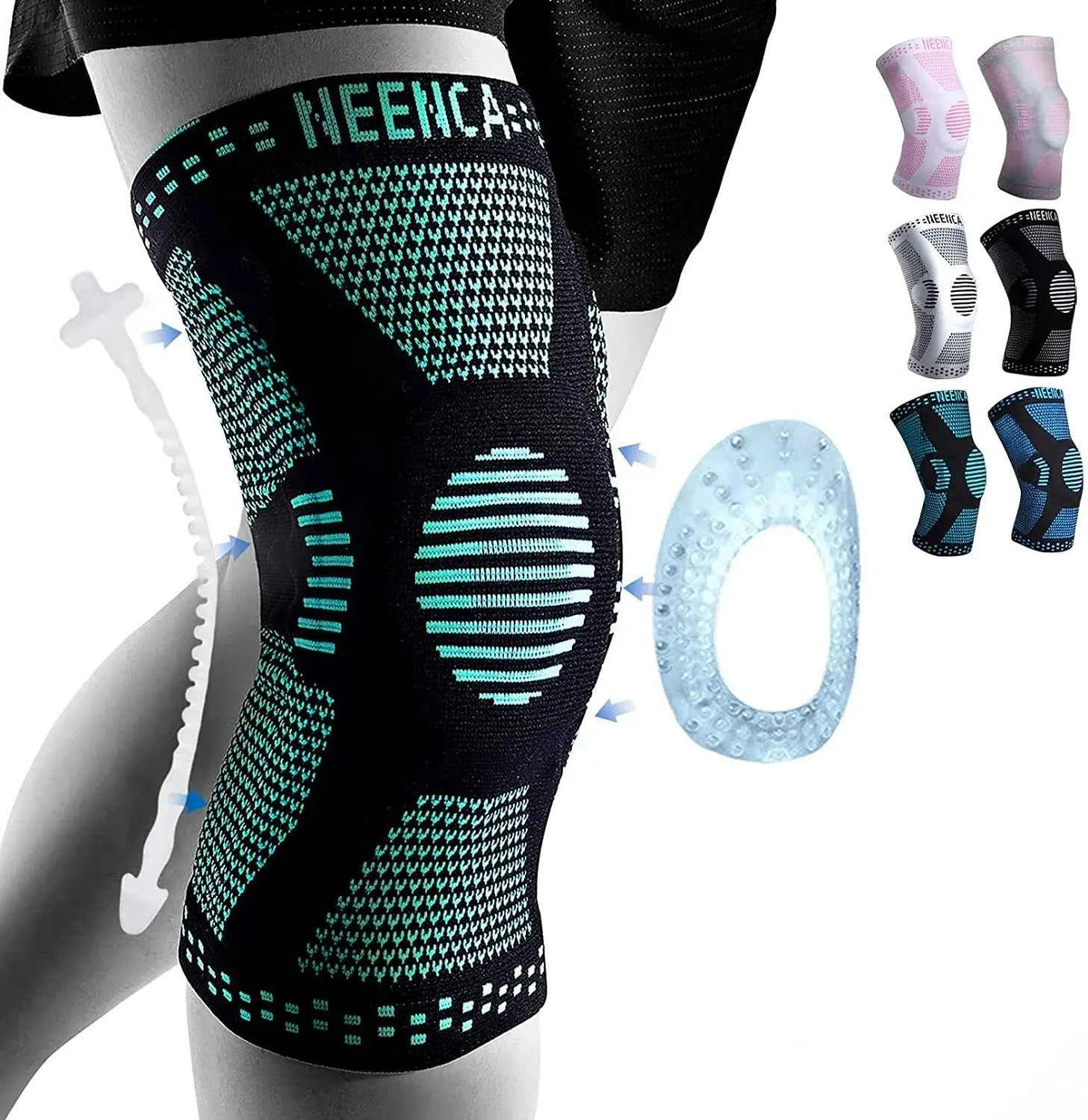NEENCA Copper Knee Brace Knee Support with Patella. Gel Pad &Side Stabilizers for Knee Pain. Sport, Arthritis, ACL  and Joint Pain Relief