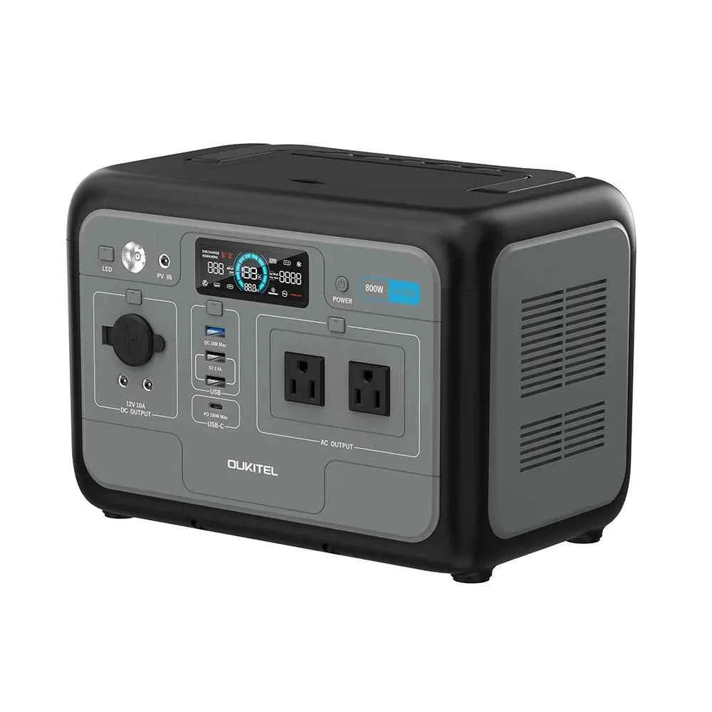 IEE 800W Portable Power Station, 512Wh LiFePO4 Generator, 1600W Peak Solar Generators, 800 Wat Power Source, 2x800W AC Outlets Lightweight & Quiet Solar Generator for Camping, Home Emergency, RV & Outdoor Travel