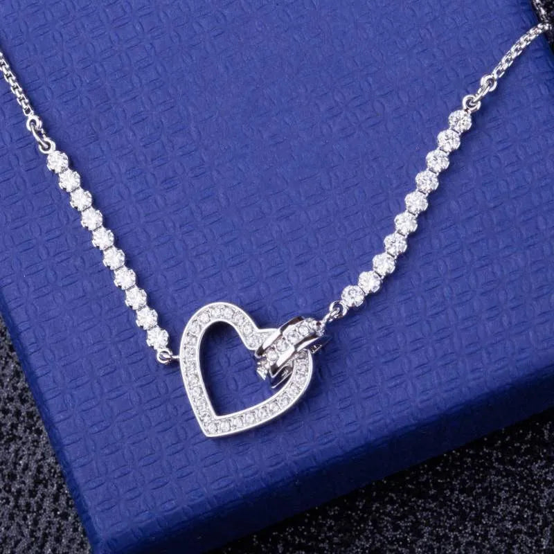 Buy One Get One Free S925 Sterling Silver Full Diamond Heart-shaped Pull-out Bracelet for Women 2026 New Model