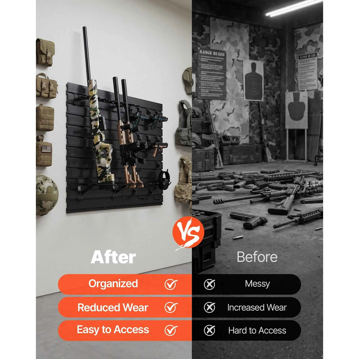 Gun Rack Wall Mount. Steel. Tactical Rifle Carbine. Handgun Storage Rack. Modular Gun Wall Gear Accessories Organizer