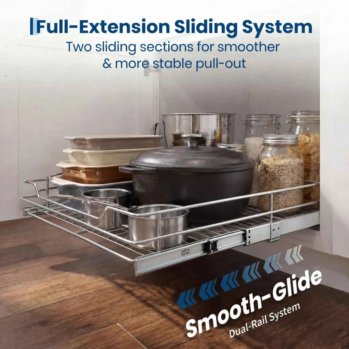 Pull Out Cabinet Organizer, It Is Heavy Duty. With A Full Extension Slide Out.
