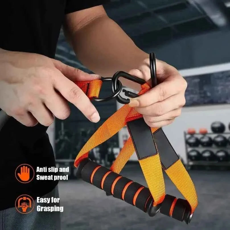 Resistance Strap with Handle: Used for Muscle Training, Strength Building,  Yoga, Home Fitness Equipment - Natural