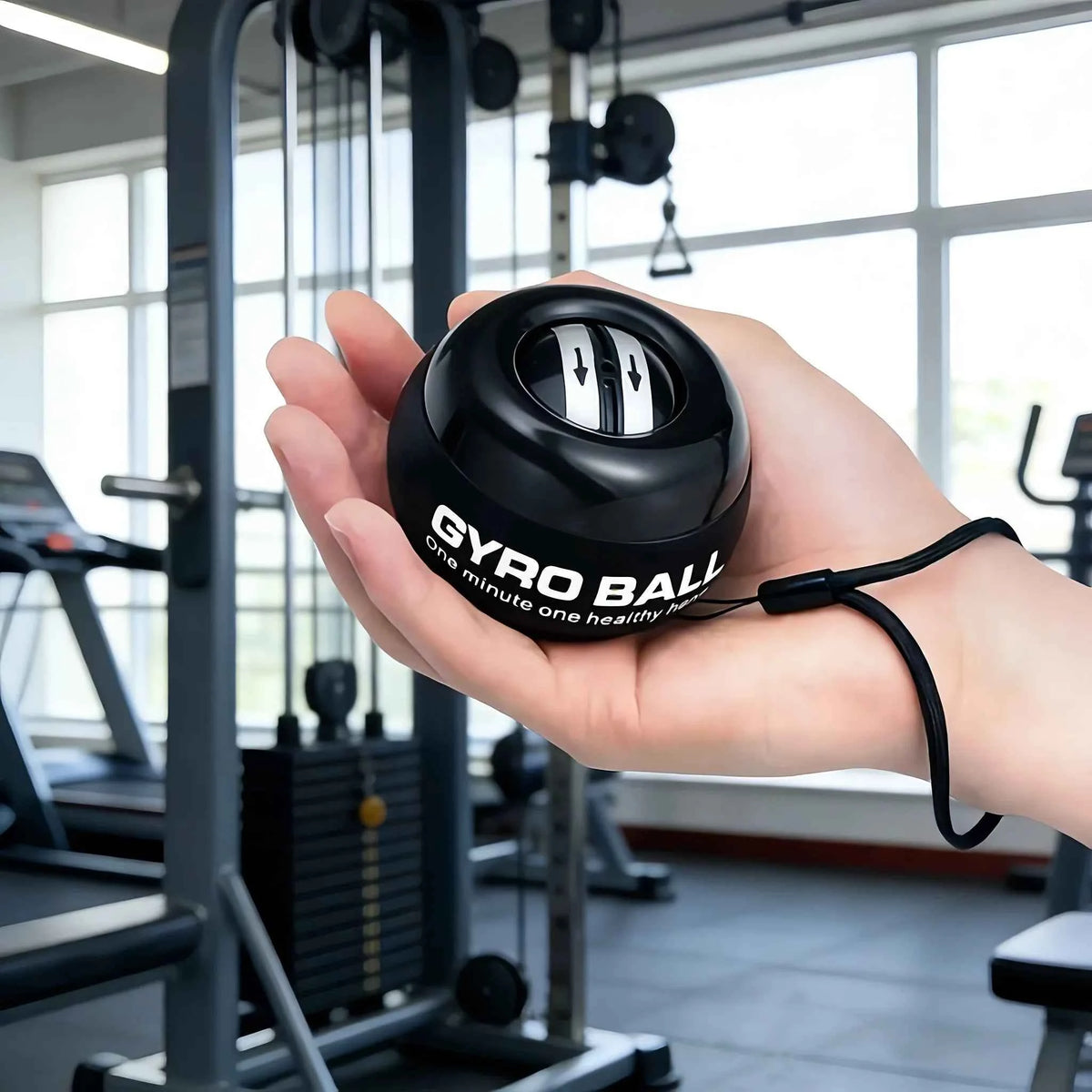 Self-Starting Black Wrist Gyro Ball: Strength Trainer for Adult Wrist, Forearm, and Finger Muscles –  Fitness Equipment for Strengthening Bones and Muscles