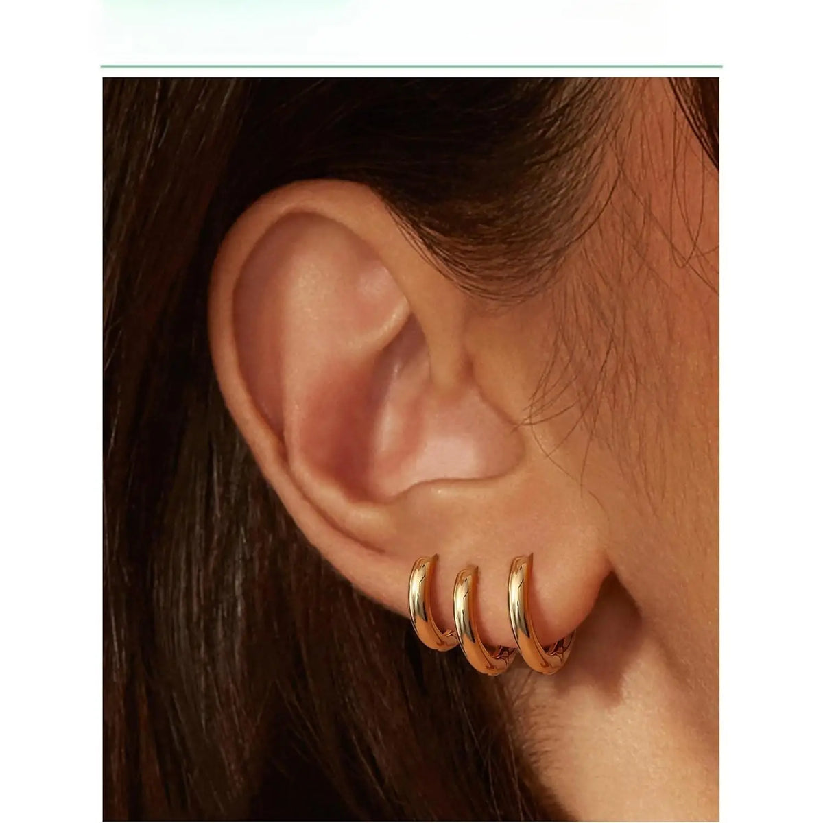 5Pairs Small Hoop Earrings Set for Women, 14K Gold Plated Lightweight Tiny Huggie Hoops, Mini Cartilage Earrings Pack. Hypoallergenic Ear Piercing, Earring Stacking Set