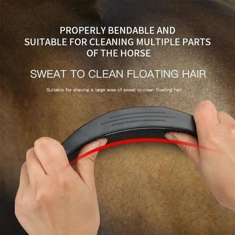 Horse Brushes. Massage Cleaning Brush for Horse Grooming. Flea & Tick Removal, Rubber Hair Comb, Mane  & Tail Bristle Brush