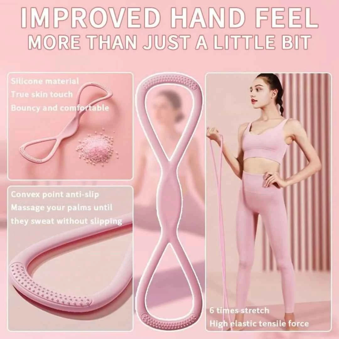 Resistance Bands with Handles. Figure 8 Resistance Band. Elastic Fitness Bands for Home, Yoga, and Gym Workout