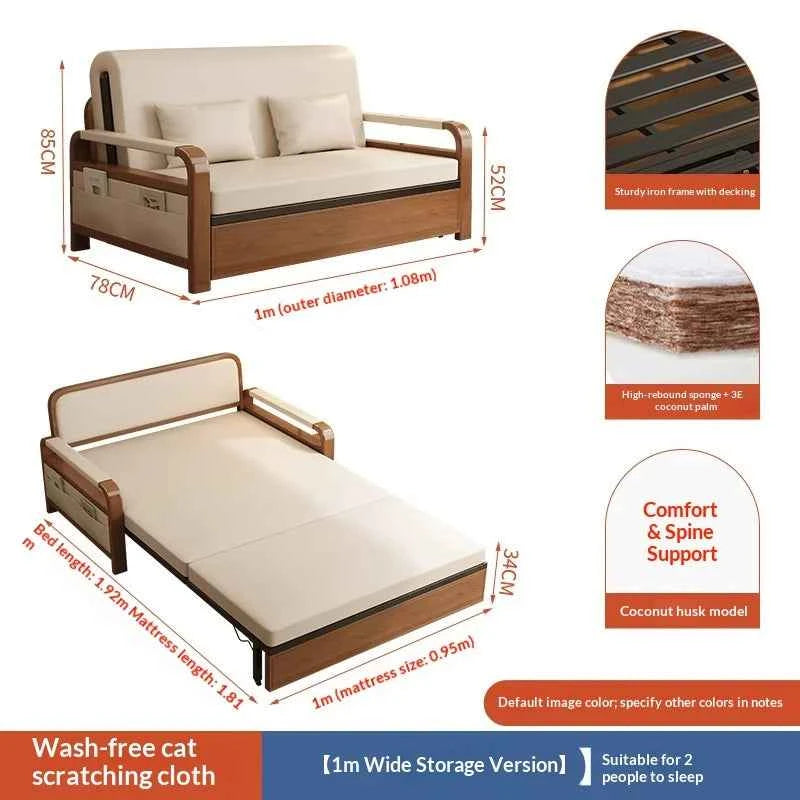 Light Luxury Foldable Sofa Bed. Convertible Couch.  Single Double Retractable Pull Out bed. Multifunctional