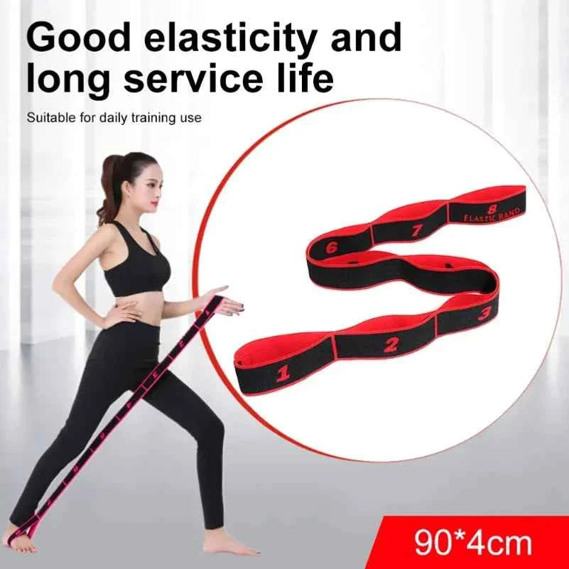 8/10 Sections of Resistance Band.  for Yoga, Stretching, Pilates, Fitness.  Elastic Stretch Training Tension Belt