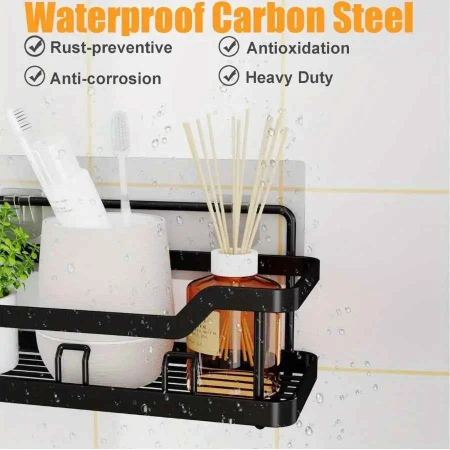 3/5 Pack Shower Organizer , Adhesive Shower Caddy with No Drilling,  Rustproof Stainless Steel for Bathroom and Storage & Kitchen