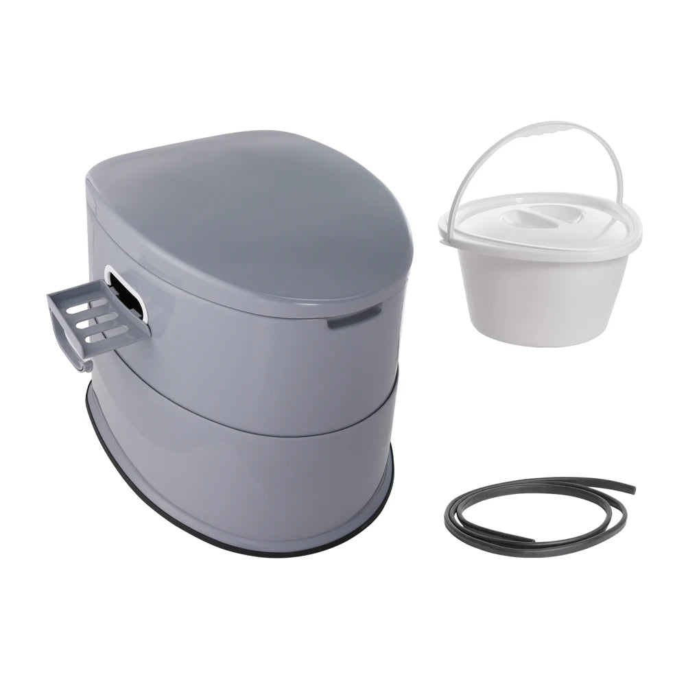 Portable Toilet for Camping, Porta Potty with 1.3 Gal Detachable Inner Bucket & Removable Paper Holder, Commode with Dual Lids, Travel Toilet for Adults & Kids. Outdoor Camping, Long Car Road Trips