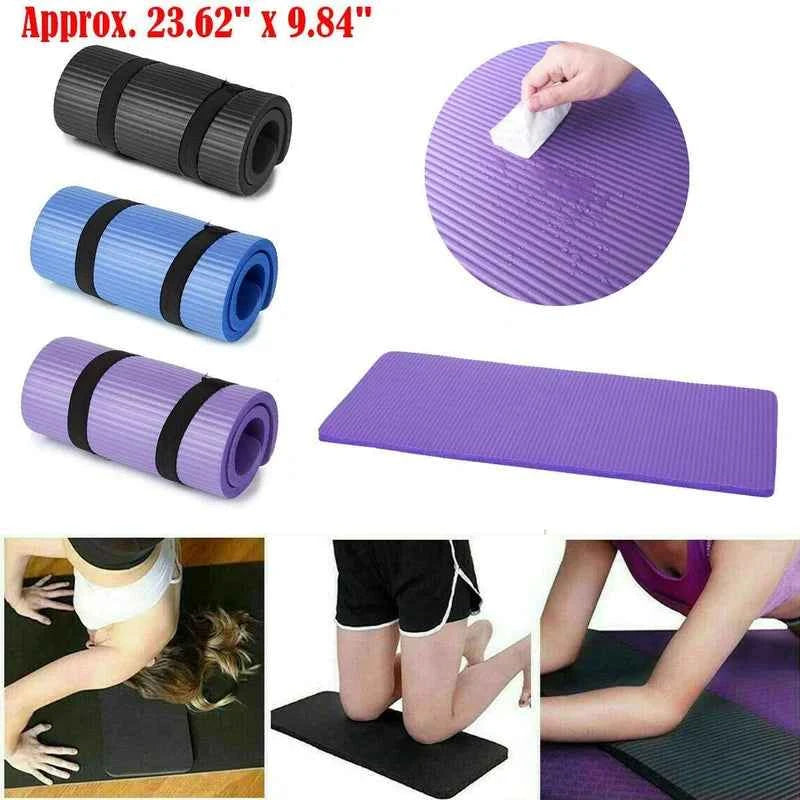 Non Slip Extra Thick 15mm Yoga Mat with Carrying Strap Exercise Pad 24" x 10"