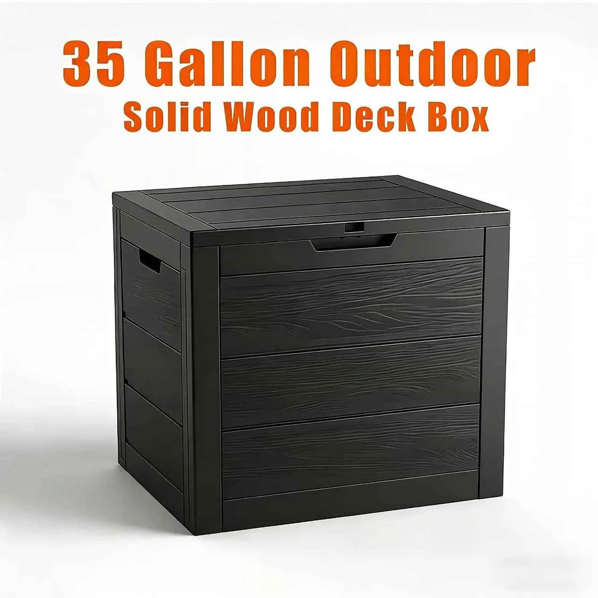 35 Gallon Large Outdoor Resin Storage Box With Lockable Lid - Heavy-Duty Deck Box For Patio Furniture Cushions, Pool Accessories