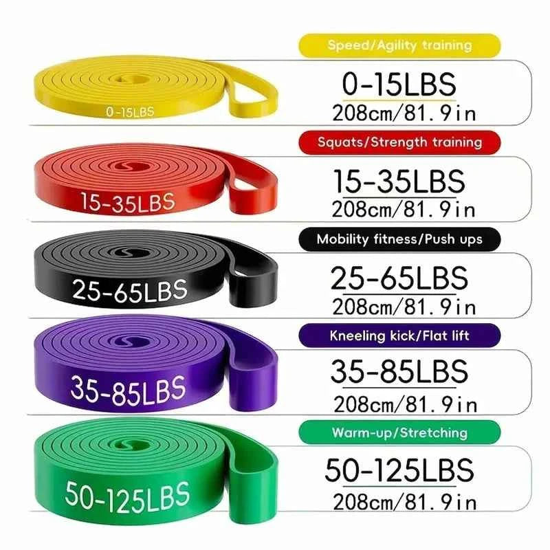 Heavy Duty Resistance Bands. Set 5 Loop for Gym Exercise, Pull up Fitness Workout