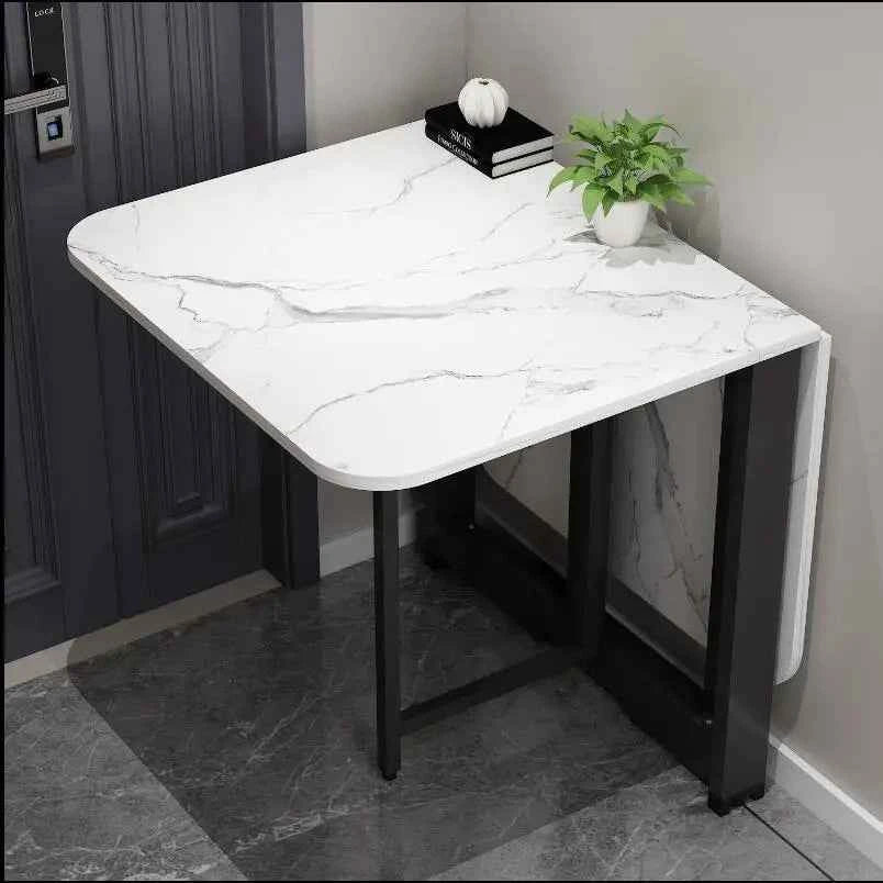 Space-Saving Folding with Wall-Mounted Drop-Leaf Table for Small spaces