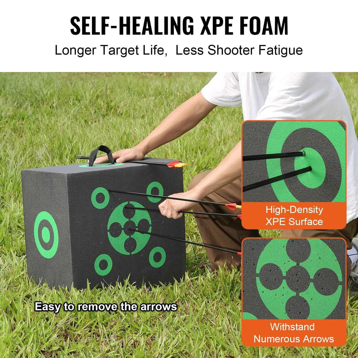 All-side Shotting  Outdoor Portable Archery Target with Carry Handle. Easy Arrow Removal. Visibility Easy to Transport