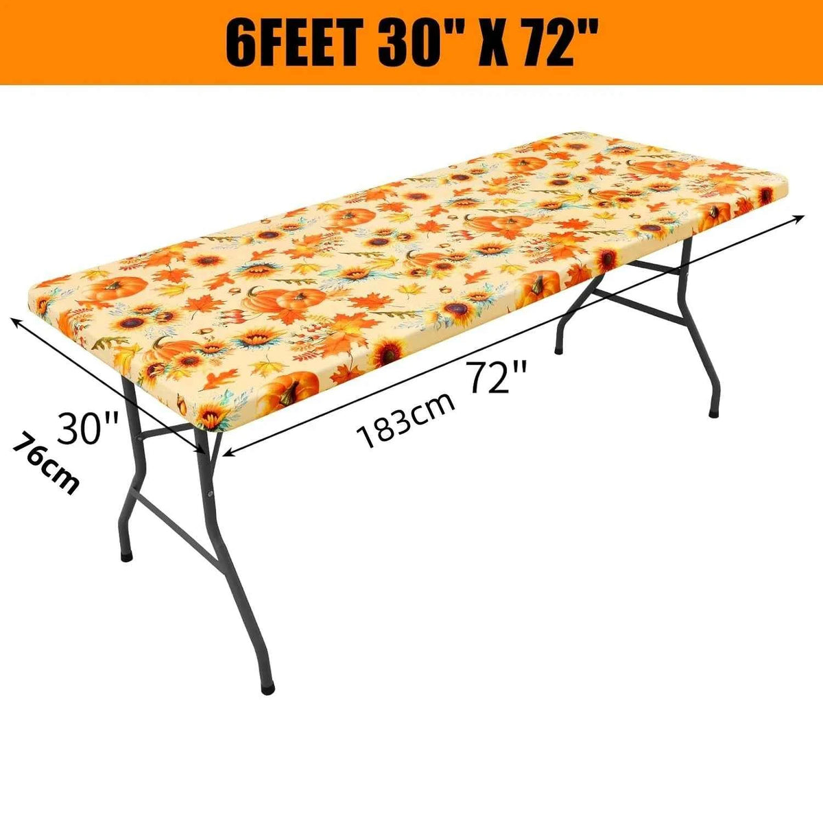 Waterproof PVC Flannel Cover. Elastic Fitted Tablecloth. Floral, Pumpkin,  & Christmas Patterns.