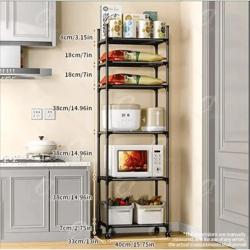 Six-story removable metal wheeled storage cart - Multifunctional storage and more | Open Shelf Design | Foldable