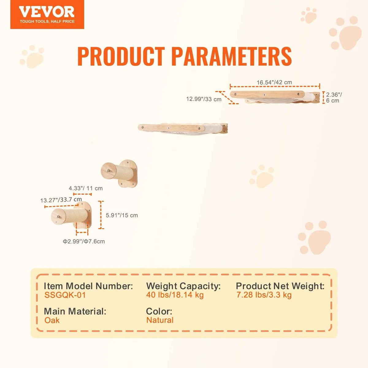 SucceBuy Wall Mounted Cat Shelves  and Perches with Jumping Boards, Hammocks & Cat Tree, Cat Furniture and Shelves