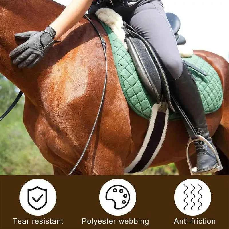 Horses Fleece Girth. Horse Cinch Fleece Elastic Stainless Steel English Girth. Heavy Duty & Breathable