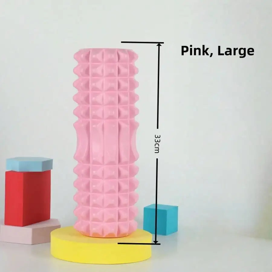 1pc Pink Foam Yoga Massage Roller, For Muscle Relaxation And Flexibility Training - Textured Surface For Deep Tissue Massage, Ideal For Yoga, Pilates And Fitness.
