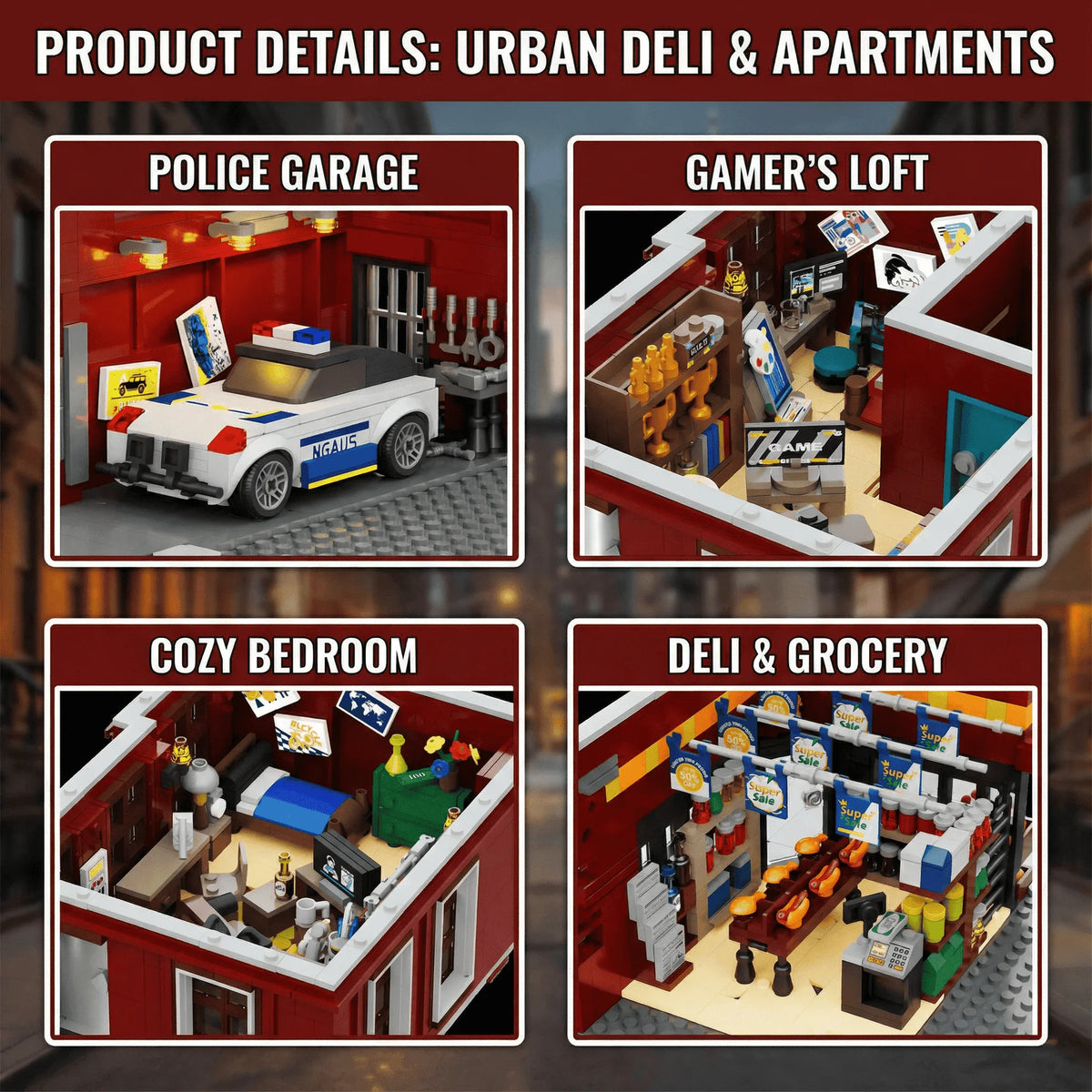 Spider Deli Apartment Building Blocks With 11 Figures. Films Hero Classic City Modular Assembly. Model Kit, Creative Gift 3559PCS